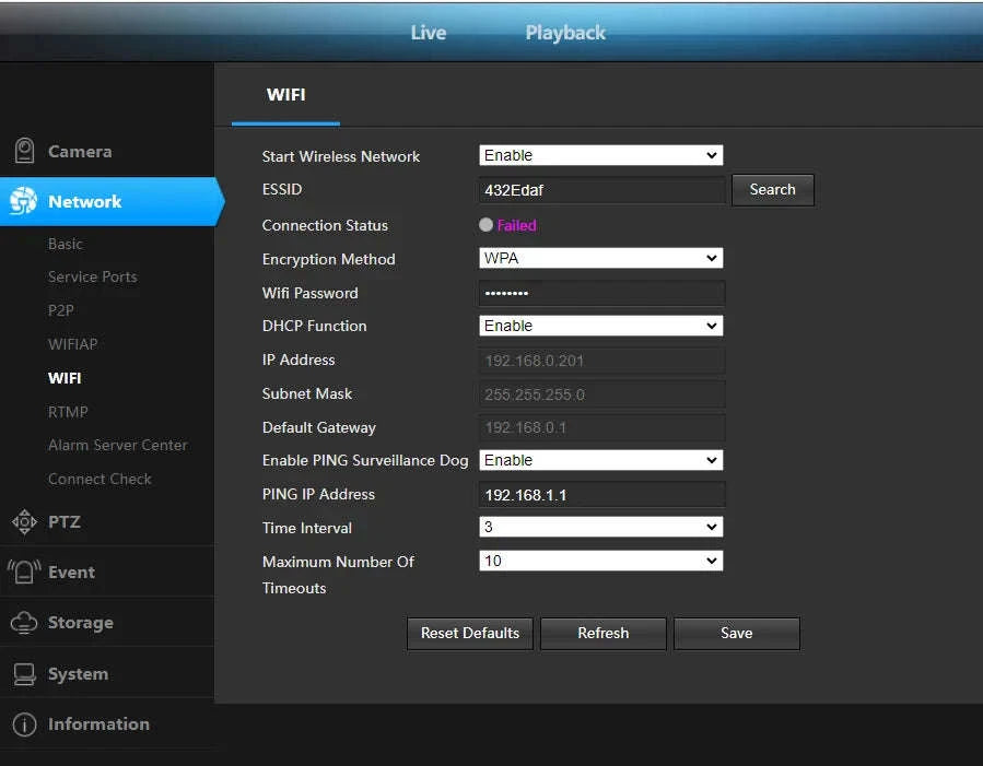 5MP 25fps WiFi IP Camera with RTMP and Night Monitoring-5MP wifi 25 frames / 3.6mm