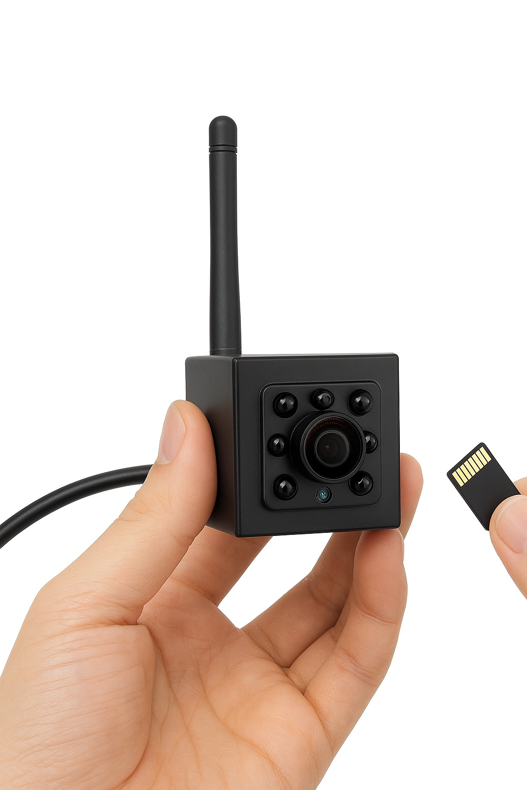 Mini IR IP Camera with TF Card Slot, 940nm Night Vision, Two-Way Audio