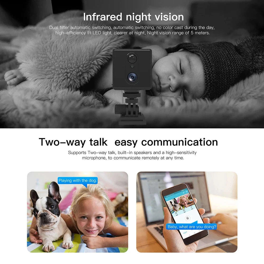 5MP 4G SIM Card Mini Camera with Night Vision and Rechargeable Battery-WiFi Add 128GB Card