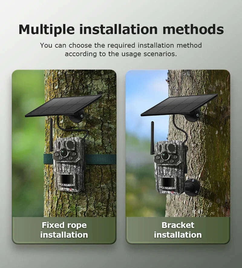 5MP 4G Solar Trail Camera with GPS, 3 PIR Sensors, 125° Detection, 0.2s Trigger, 940nm IR, IP66 Waterproof-2PCS / Poland