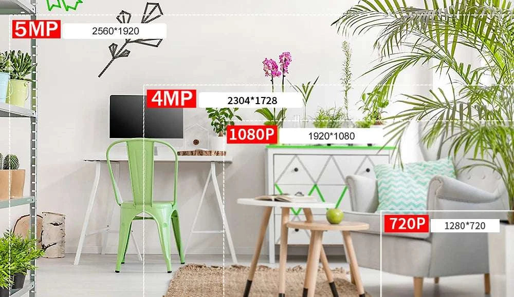 5MP Full Color Night Vision CCTV Camera IP66 Outdoor AHD-1080P NoOSDcable-PAL / 3.6mm