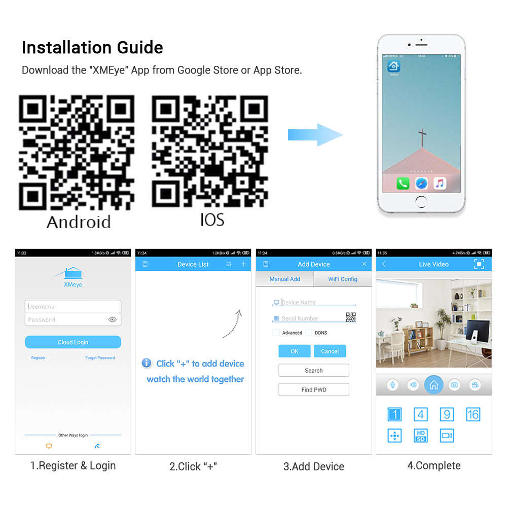 5MP Mini Dome IP Camera with Audio and POE-IMX307 only POE / 6mm