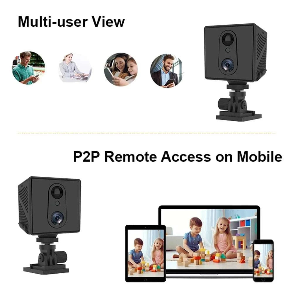 5MP Mini Security Camera with 4G/WiFi, Night Vision & Motion Detection-WiFi  Add 64G Card