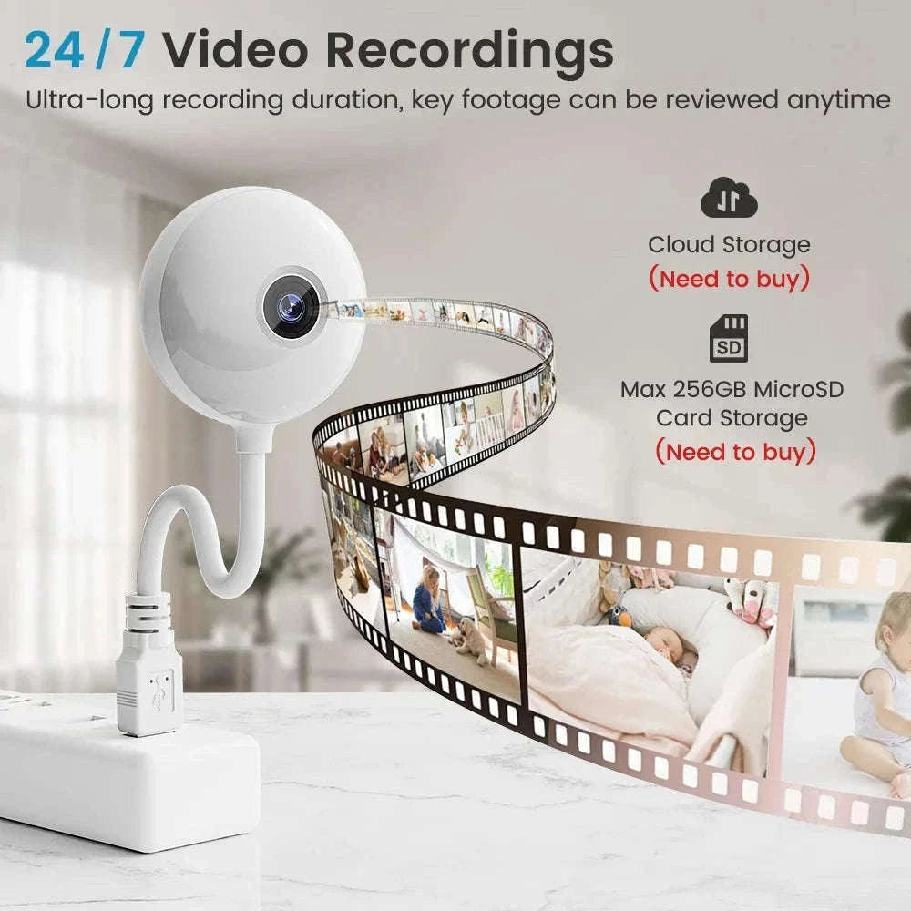 5MP Mini WiFi Camera with AI Tracking and Night Vision-Cam With 32G Card / USB