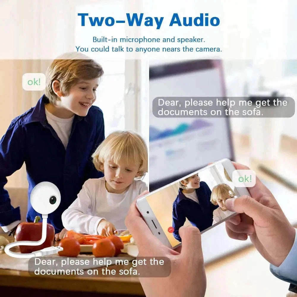 5MP Mini WiFi Camera with AI Tracking and Night Vision-Cam With 32G Card / USB