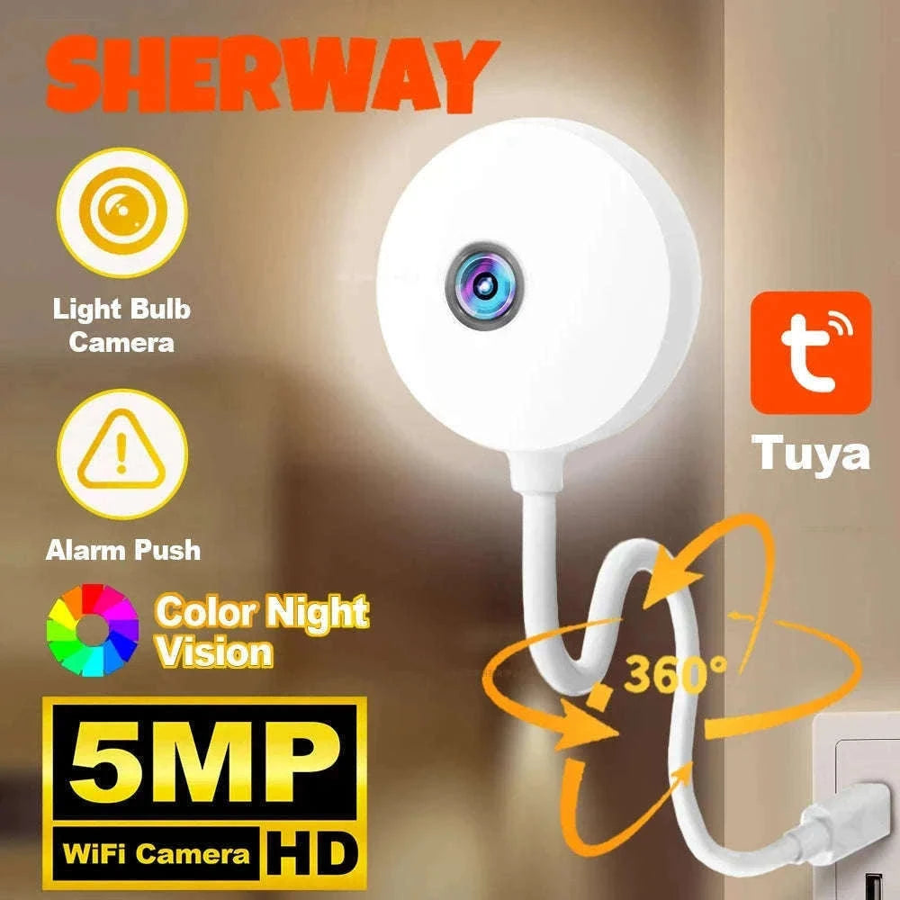 5MP Mini WiFi Camera with AI Tracking and Night Vision-Cam With 32G Card / USB