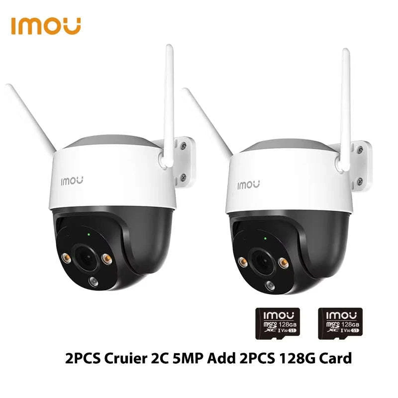 5MP Outdoor Security Camera System (2 Pack) with AI Tracking & Night Vision-2PCS Cruiser 2C 5mp / US Plug / 3.6mm|China Mainland