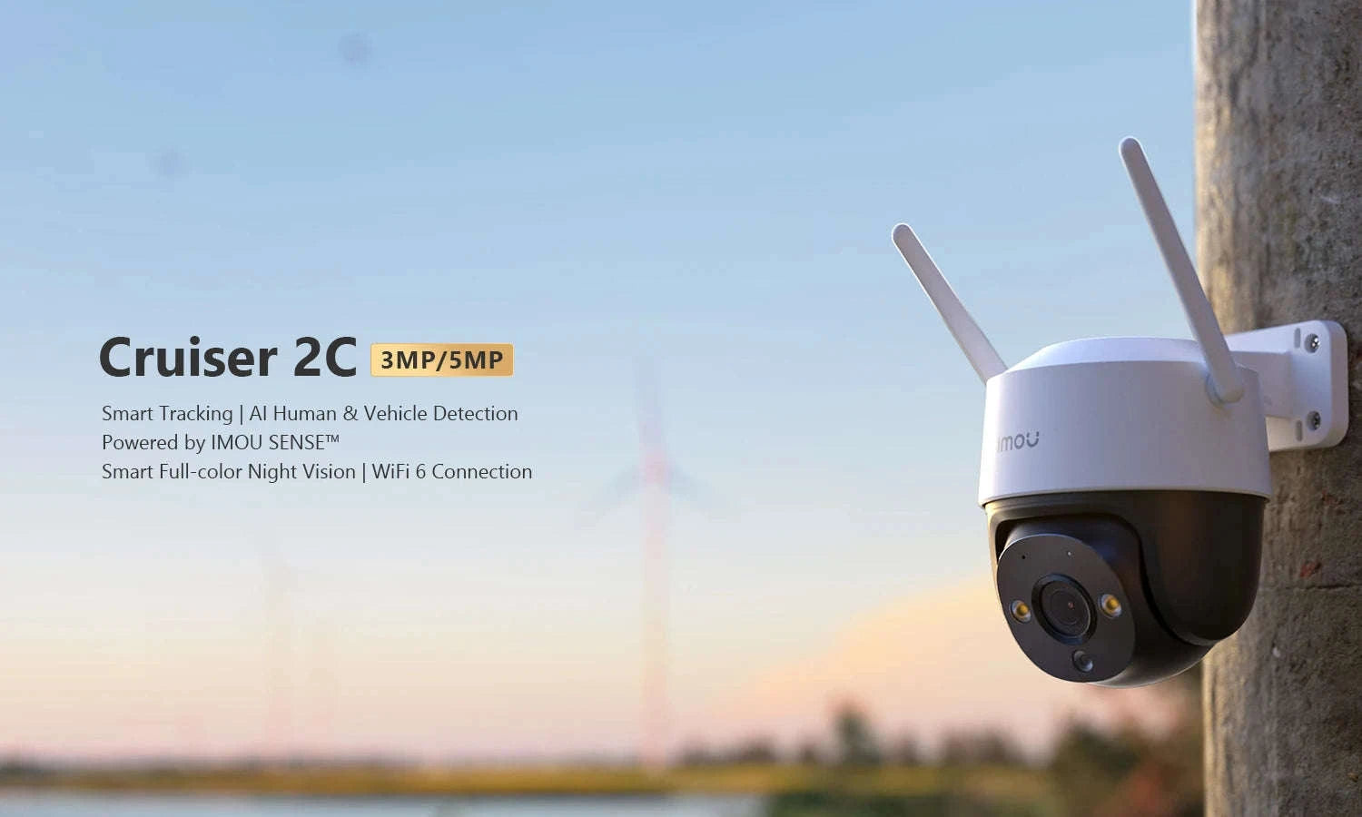 5MP Outdoor Security Camera System (2 Pack) with AI Tracking & Night Vision-2PCS Cruiser 2C 5mp / US Plug / 3.6mm|China Mainland