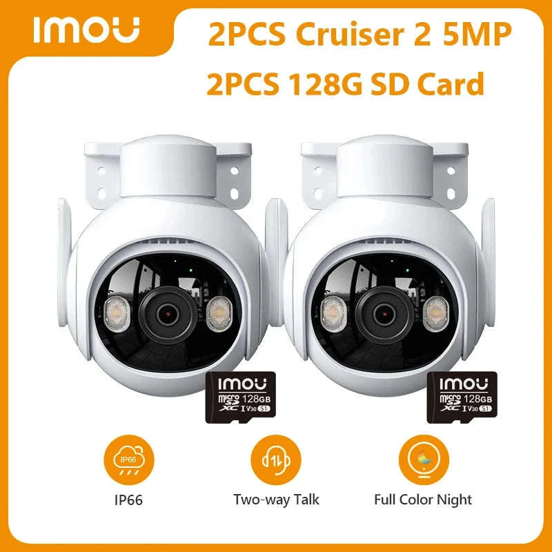 5MP Outdoor Security Camera System (2 Pack) with AI Tracking & Night Vision-2PCS Cruiser 2C 5mp / US Plug / 3.6mm|China Mainland