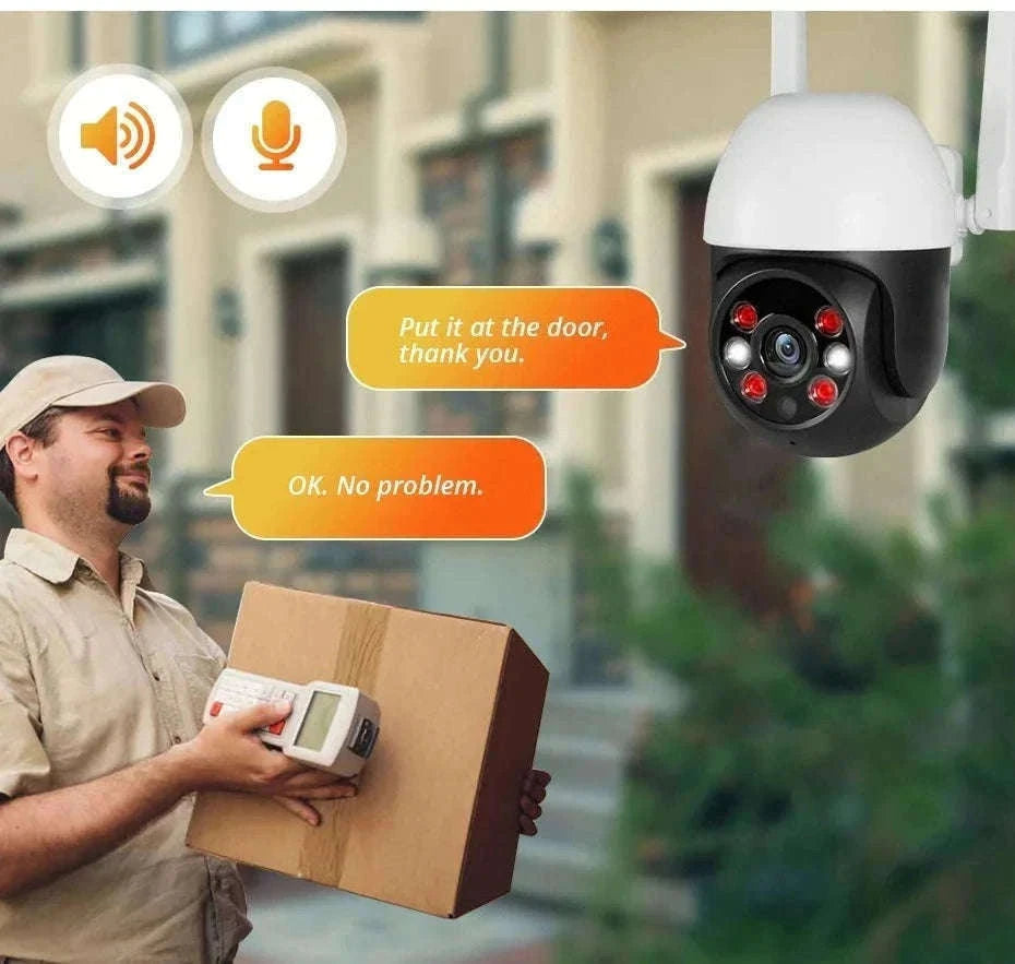 5MP PTZ WiFi Outdoor Security Camera with Auto Tracking & Night Vision-5MP and 32GB Card / EU Plug