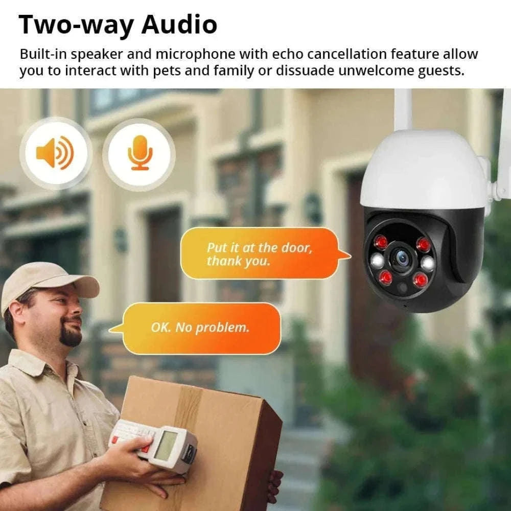5MP PTZ WiFi Outdoor Security Camera with Auto Tracking & Night Vision-5MP and 32GB Card / EU Plug