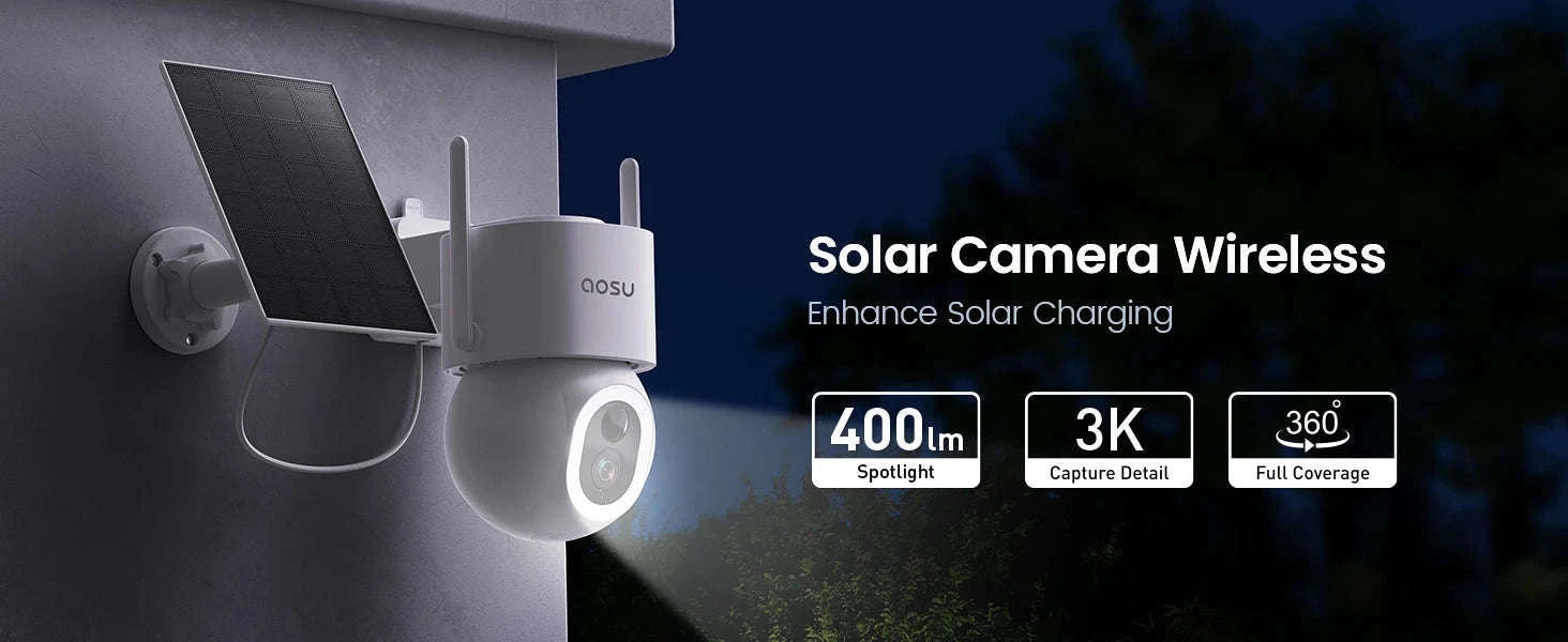 5MP Solar PTZ Outdoor Security Camera with AI Detection and Color Night Vision-1/3" / EU Plug / france
