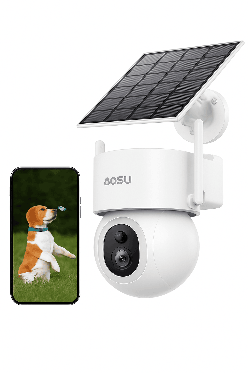 5MP Solar PTZ Outdoor Security Camera with AI Detection and Color Night Vision-1/3" / EU Plug / france