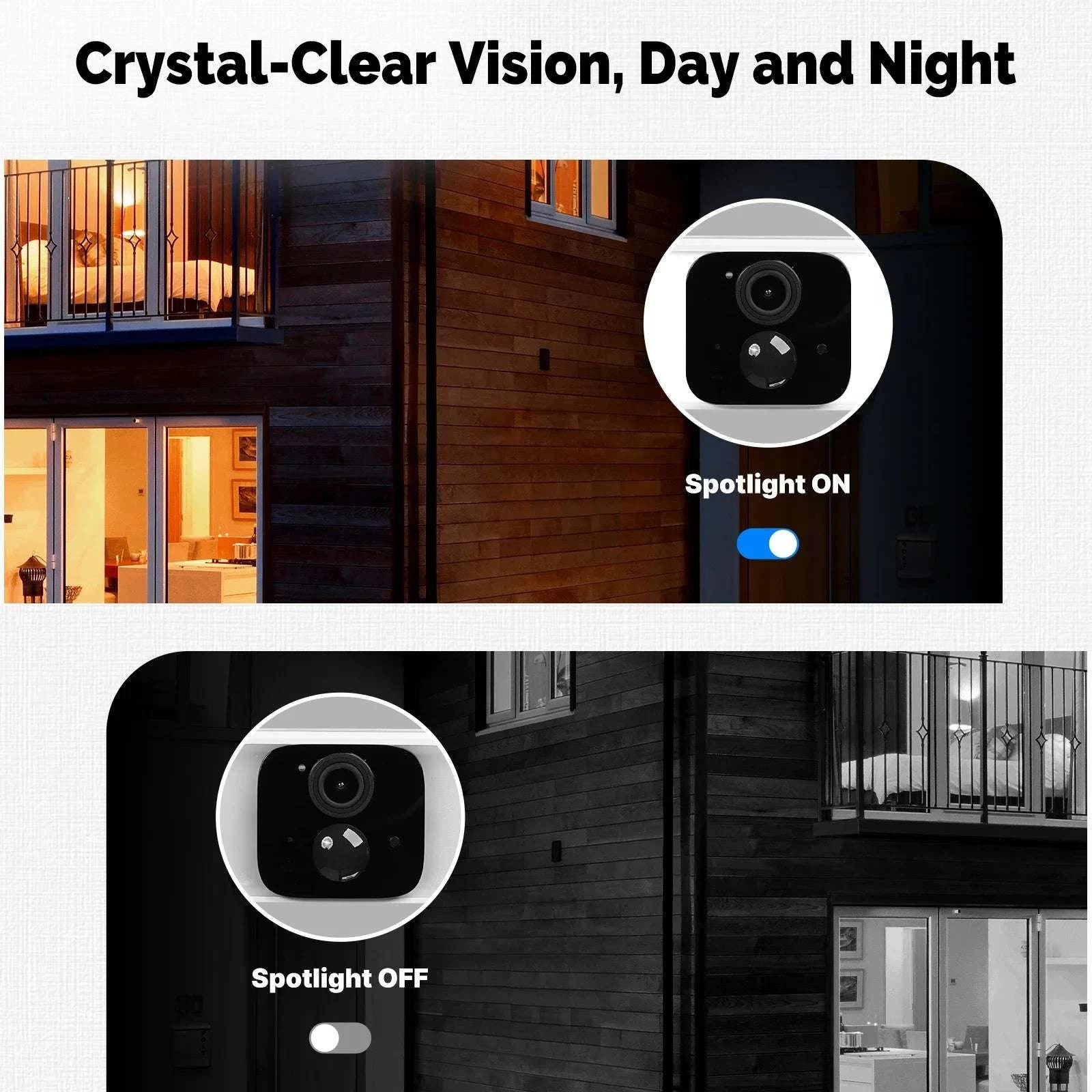 5MP Solar Security Camera Outdoor Wireless with Two-Way Audio-2 pcs cams no card