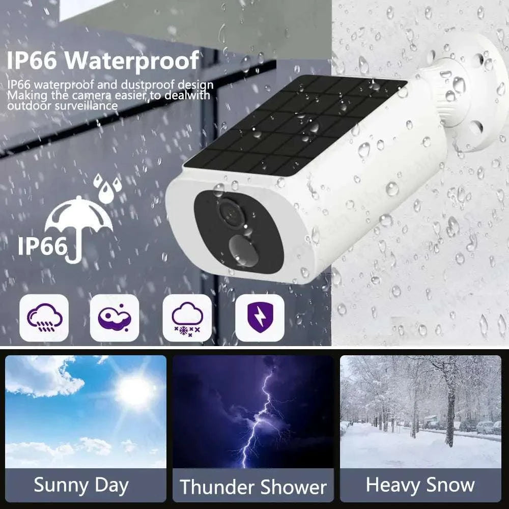 5MP Solar Security Camera Outdoor Wireless with Two-Way Audio-2 pcs cams no card