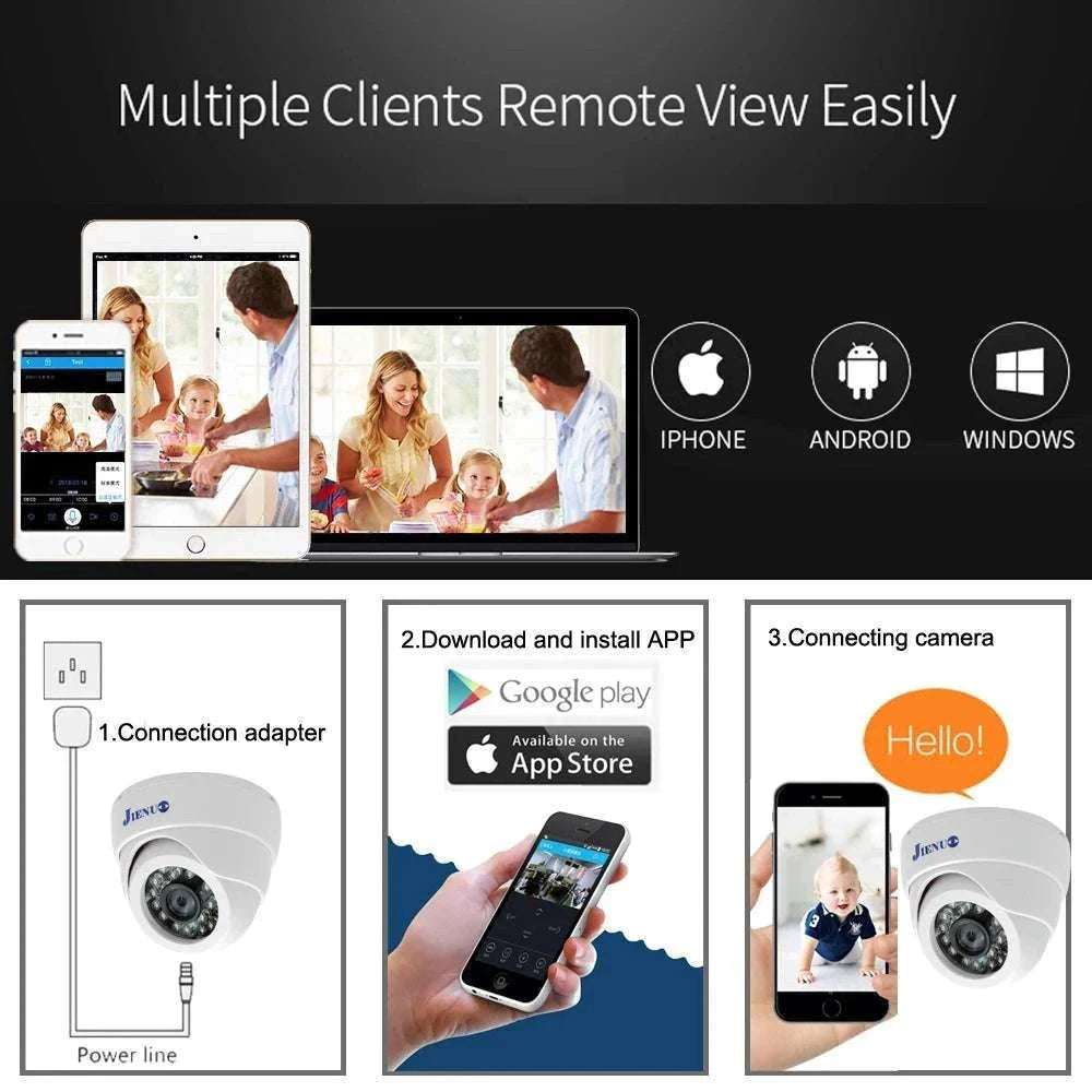 5MP WiFi Dome Security Camera with Night Vision & Motion Alerts-5MP Camera Add 128G / UK Plug / 8mm