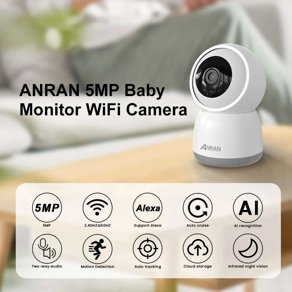 5MP WiFi Dual-Band Security Camera with PIR Human Detection, Auto Tracking, 24/7 Recording, Color Night Vision-2PCS camera / EU Plug / Germany