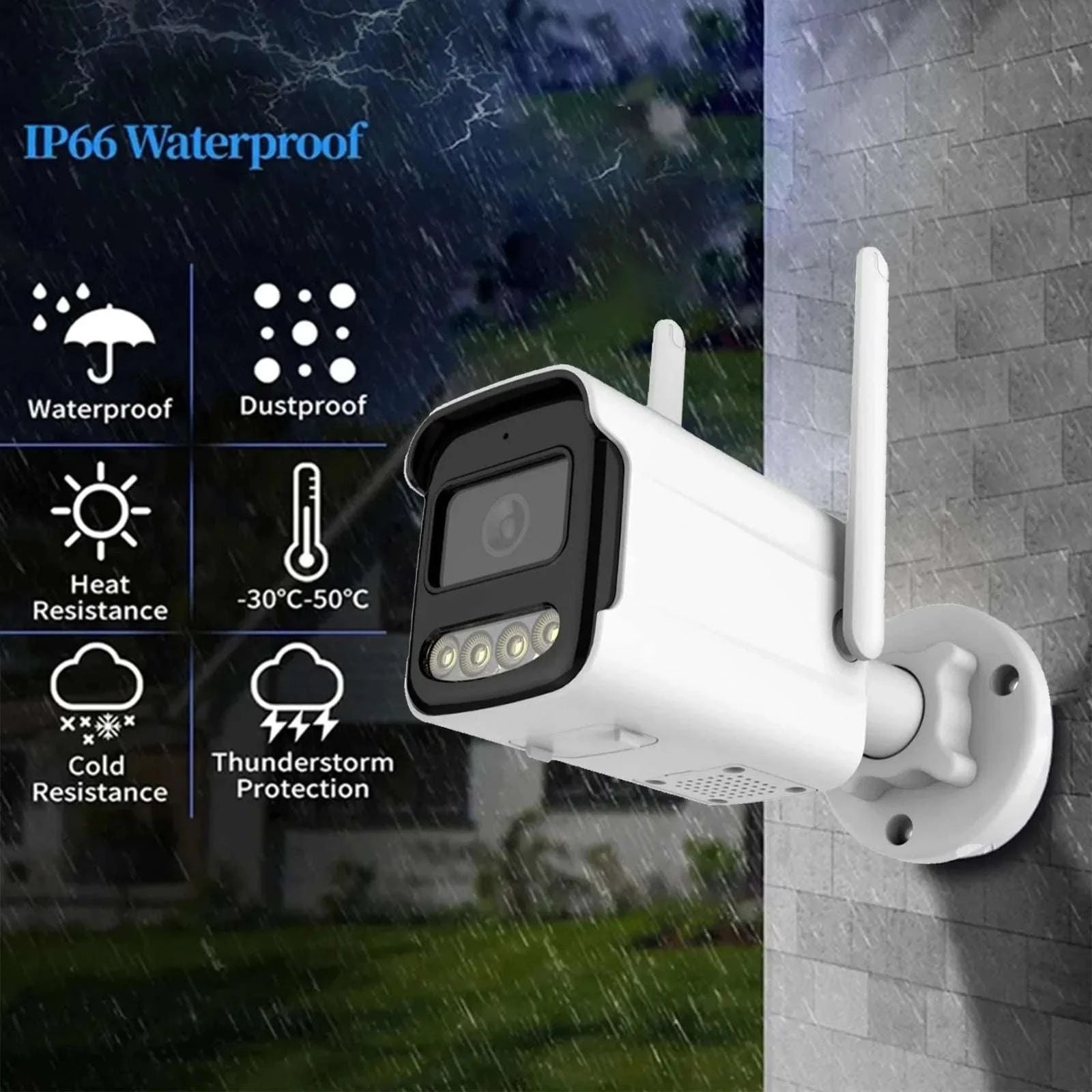 5MP WiFi Outdoor Security Camera with AI Detection & Night Vision-5MP add 64G Card / EU Plug
