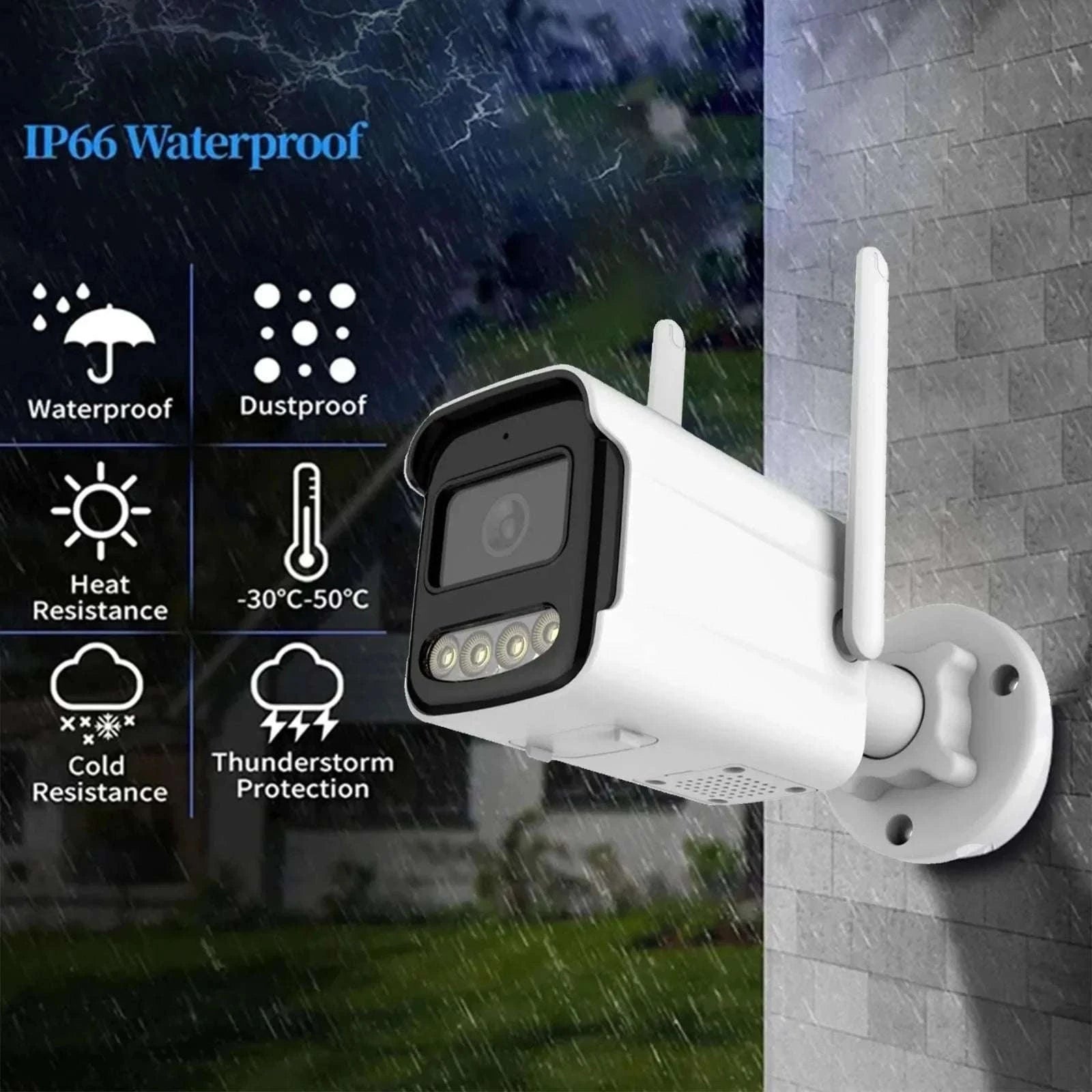 5MP WiFi Outdoor Security Camera with AI Detection & Night Vision-5MP add 64G Card / EU Plug