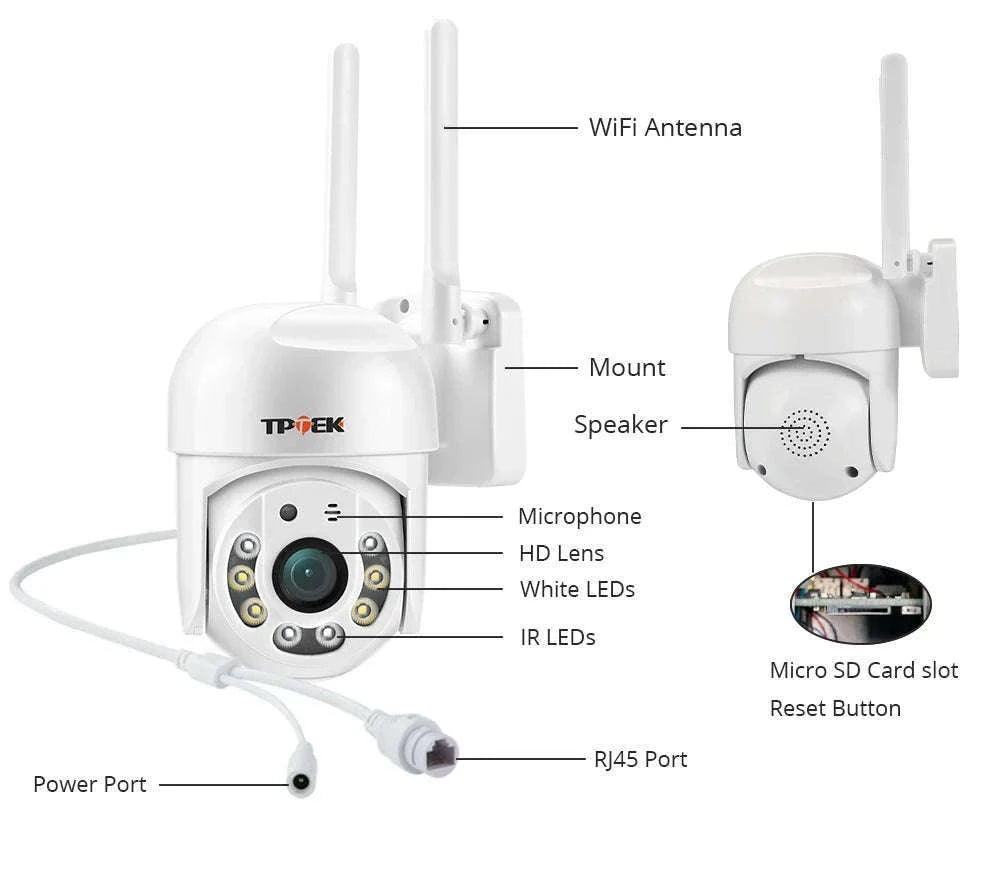 5MP WiFi PTZ Security Camera with AI Detection & Color Night Vision-5MP 32G TF Card / US Plug