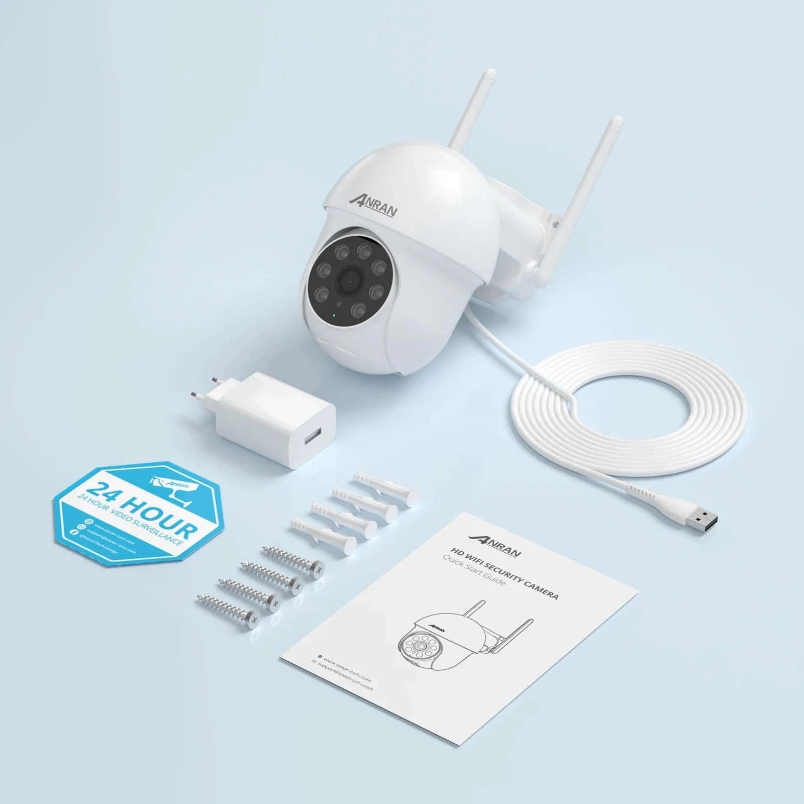 5MP Wired WiFi Security Camera with Auto Tracking, Two-Way Audio, IP66-5MP camera ANRAN APP / spain