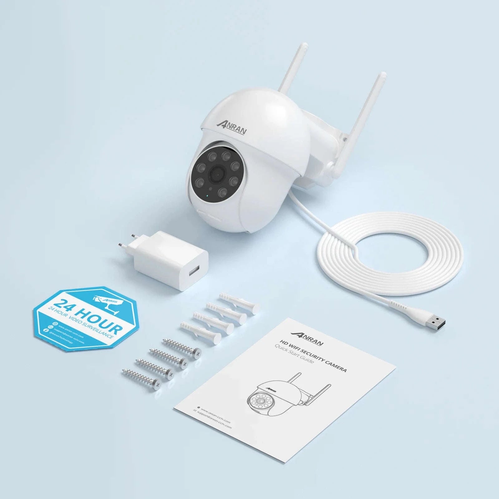 5MP Wired WiFi Security Camera with Auto Tracking, Two-Way Audio, IP66-5MP camera ANRAN APP / spain