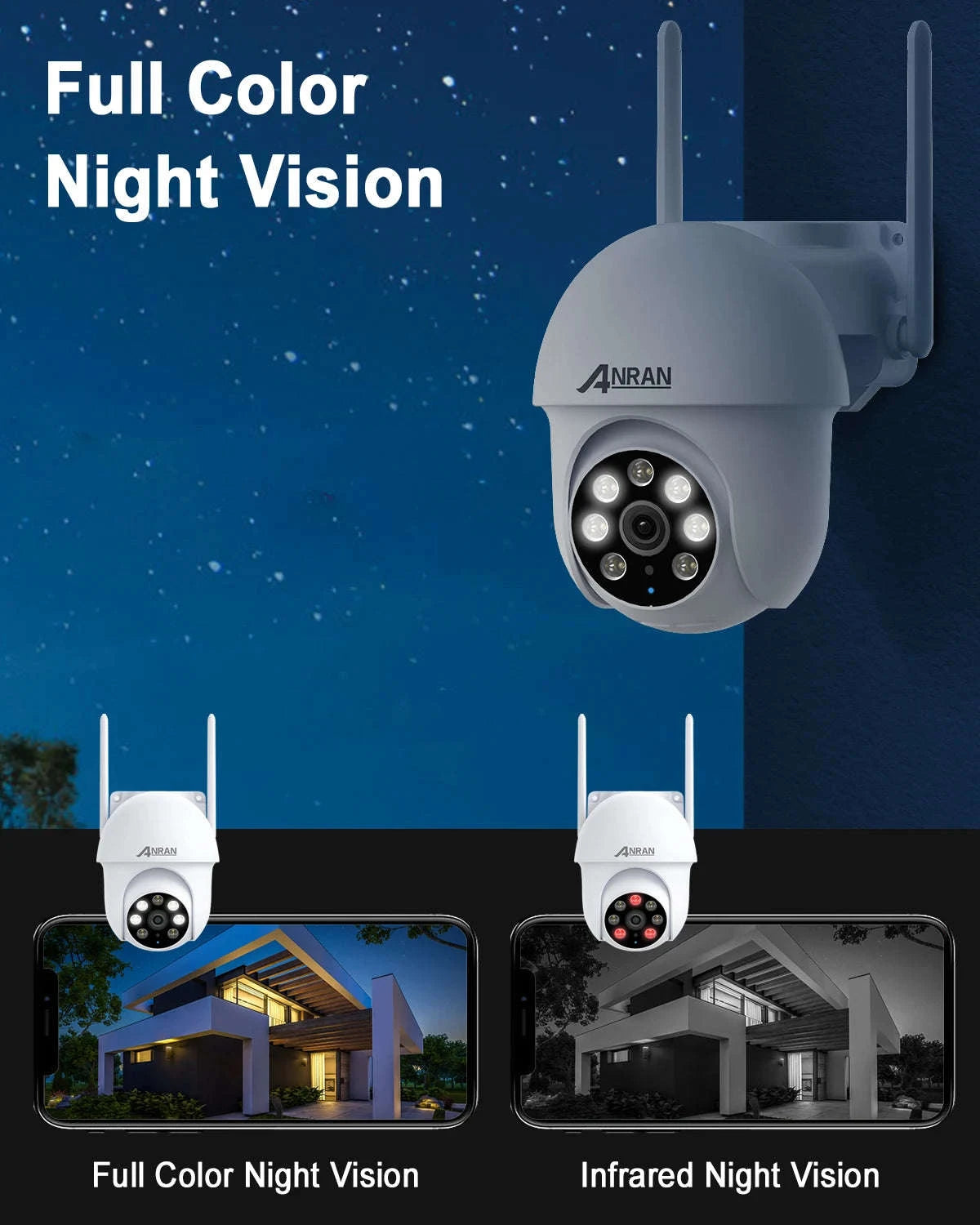 5MP Wired WiFi Security Camera with Auto Tracking, Two-Way Audio, IP66-5MP camera ANRAN APP / spain