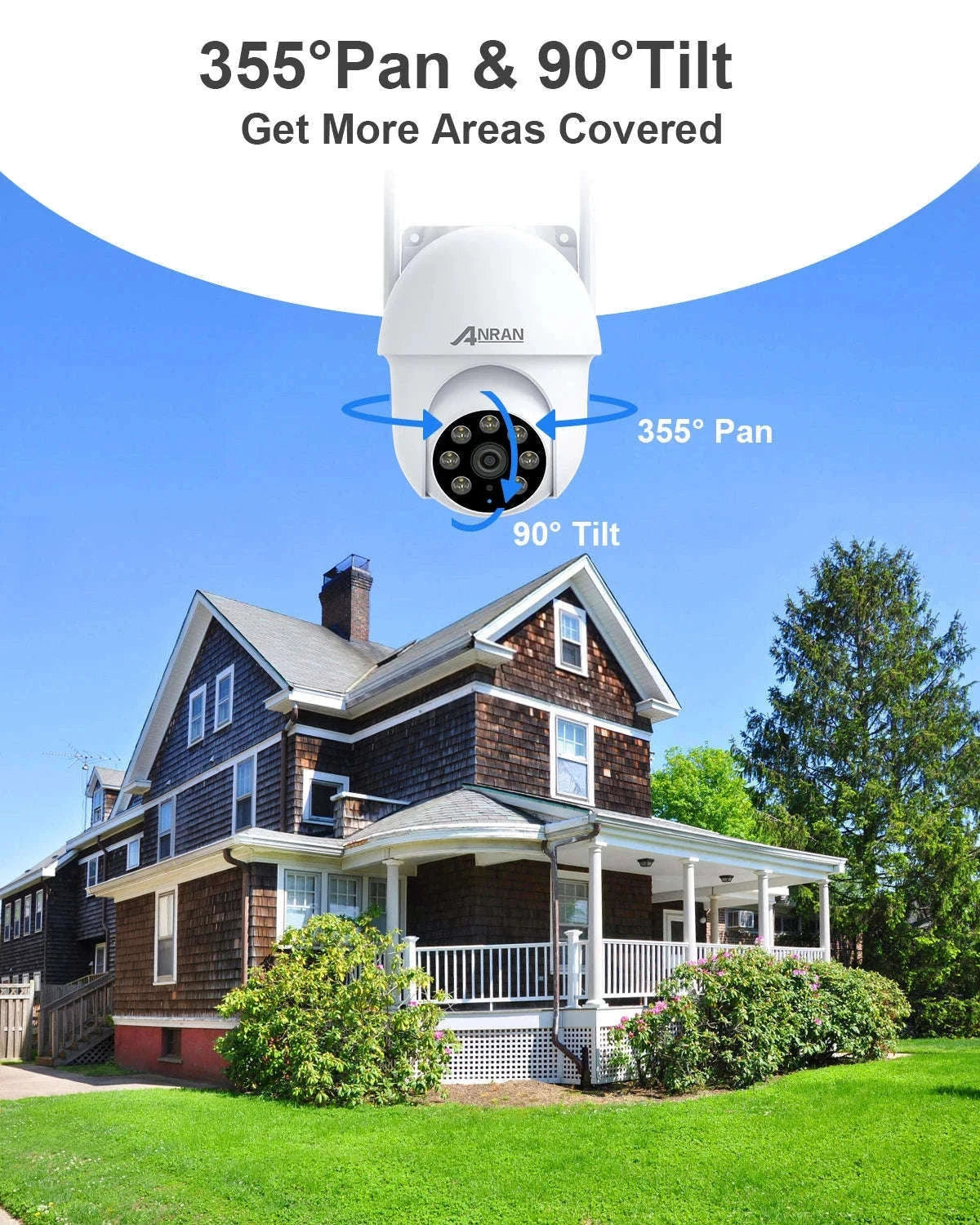 5MP Wired WiFi Security Camera with Auto Tracking, Two-Way Audio, IP66-5MP camera ANRAN APP / spain
