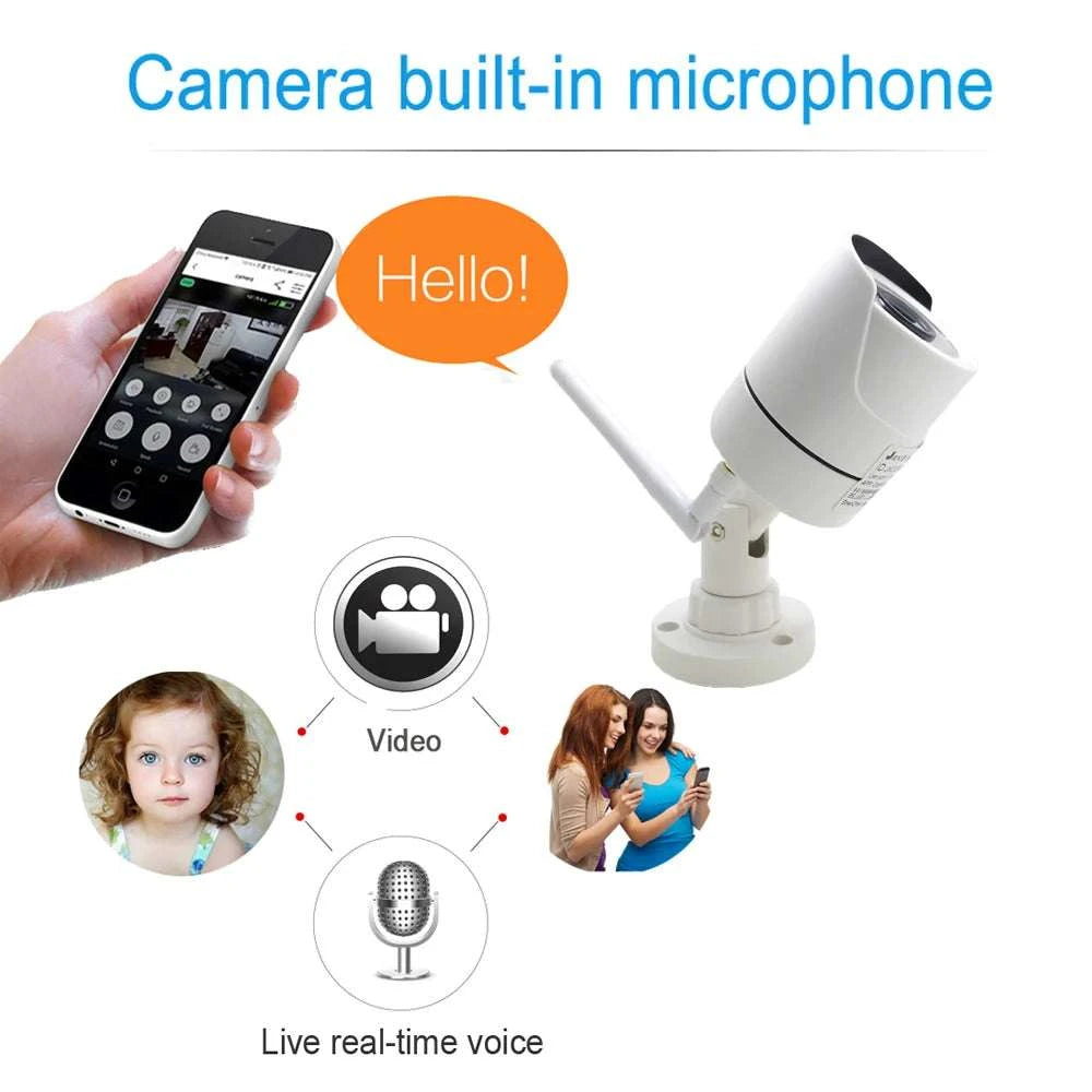 5MP Wireless Security Camera Outdoor WiFi Night Vision IP66-5MP Camera / UK Plug / 8mm