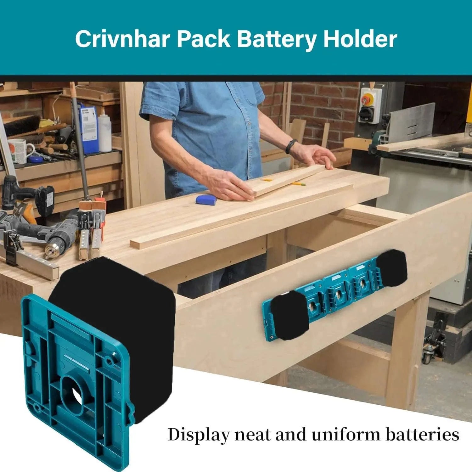 5PCS 18V Battery and Tool Holder Wall Mount Rack-Model B / China Mainland