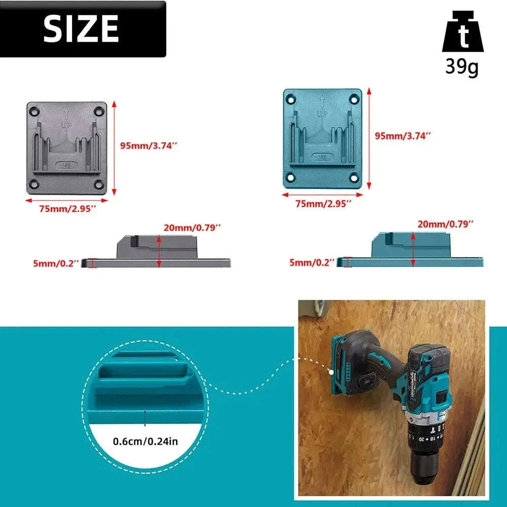 5PCS 18V Battery and Tool Holder Wall Mount Rack-Model B / China Mainland