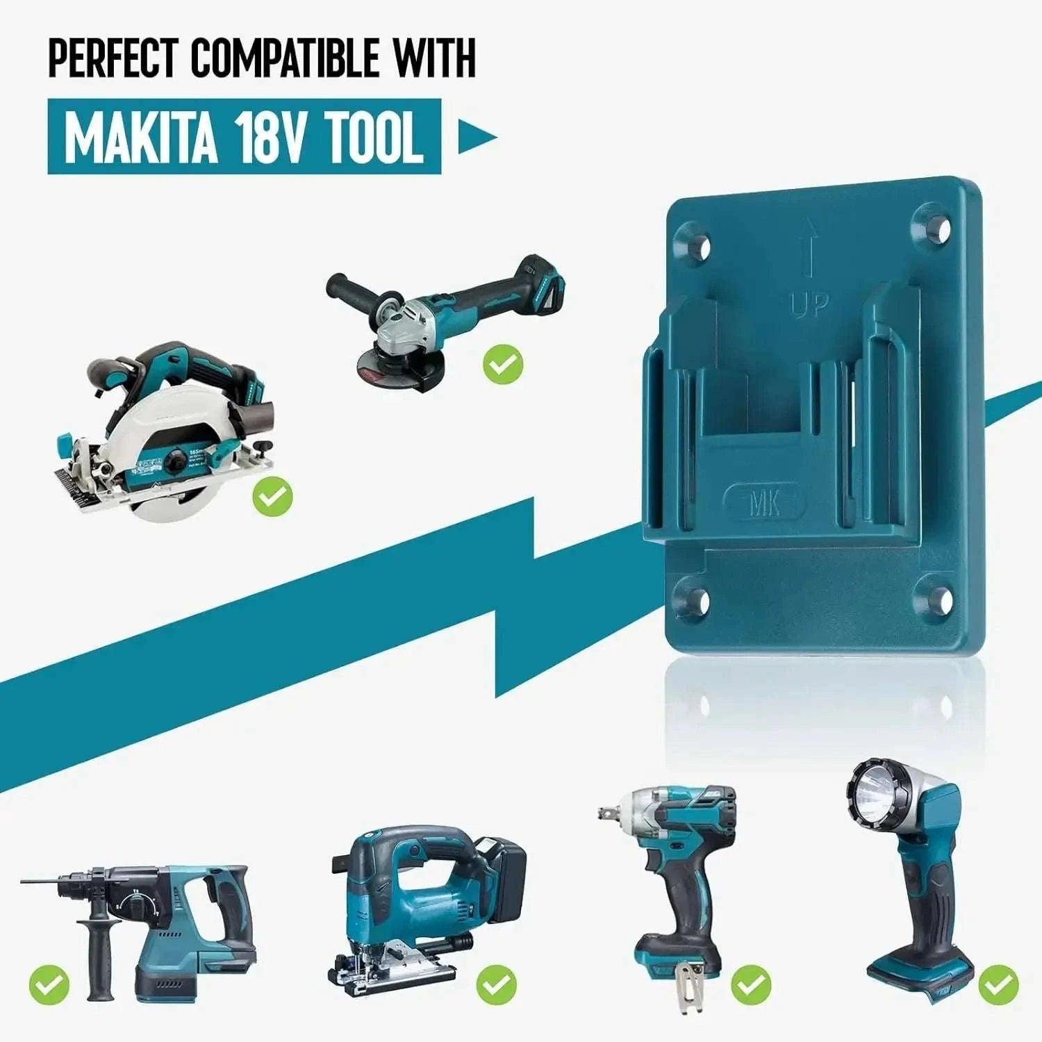 5PCS 18V Battery and Tool Holder Wall Mount Rack-Model B / China Mainland