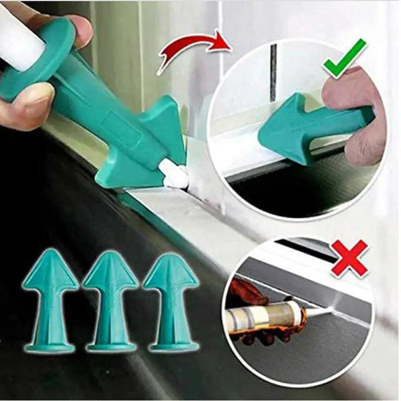 5pcs Caulking Nozzle Applicator Finishing Tool Spatula Plastic Glue Shovel Tile Brick Joints Floor Silicone Remover Grout Kit 