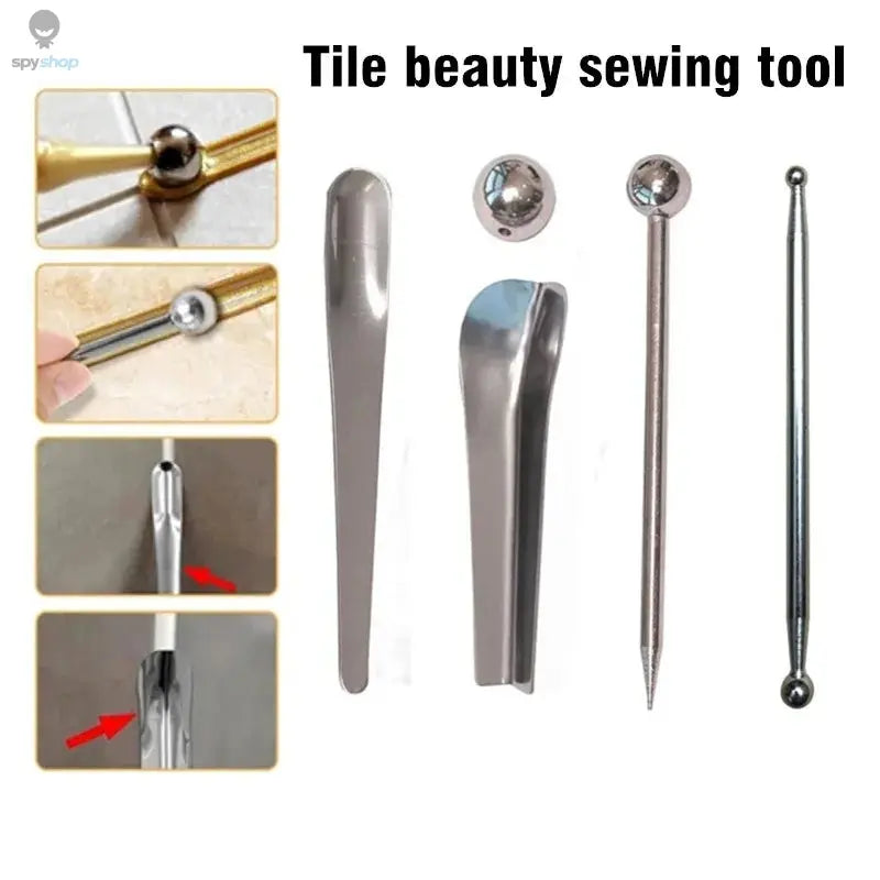 5pcs Caulking Nozzle Applicator Finishing Tool Spatula Plastic Glue Shovel Tile Brick Joints Floor Silicone Remover Grout Kit 