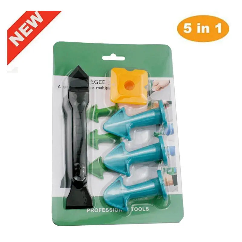 5pcs Caulking Nozzle Applicator Finishing Tool Spatula Plastic Glue Shovel Tile Brick Joints Floor Silicone Remover Grout Kit 