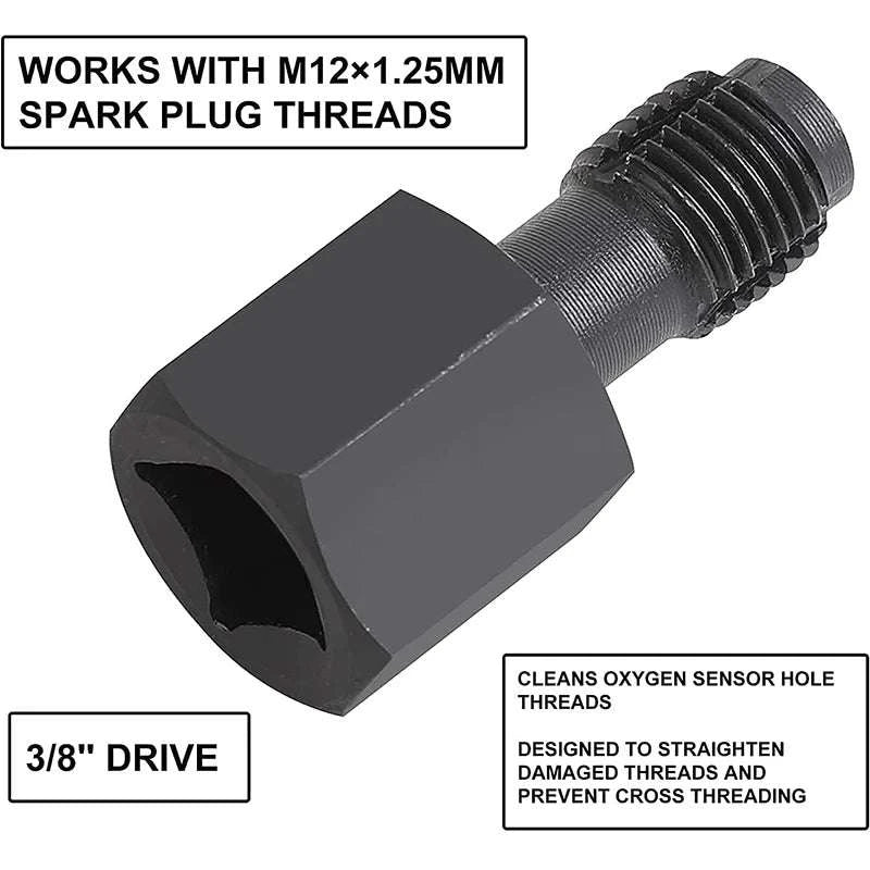 5pcs Oxygen Sensor Socket Wrench Kit for O2 Removal & Thread Repair-United States / Red