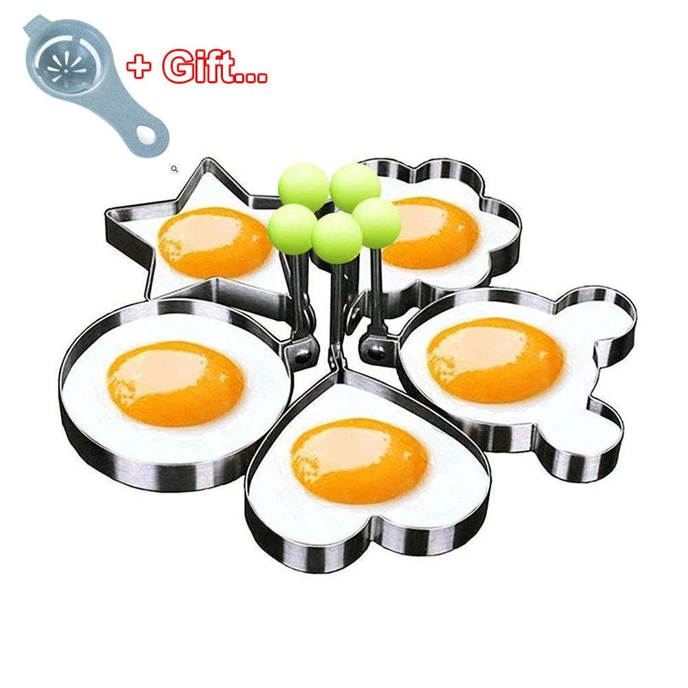 5pcs Stainless Steel Egg Mold Ring Set-5PCS
