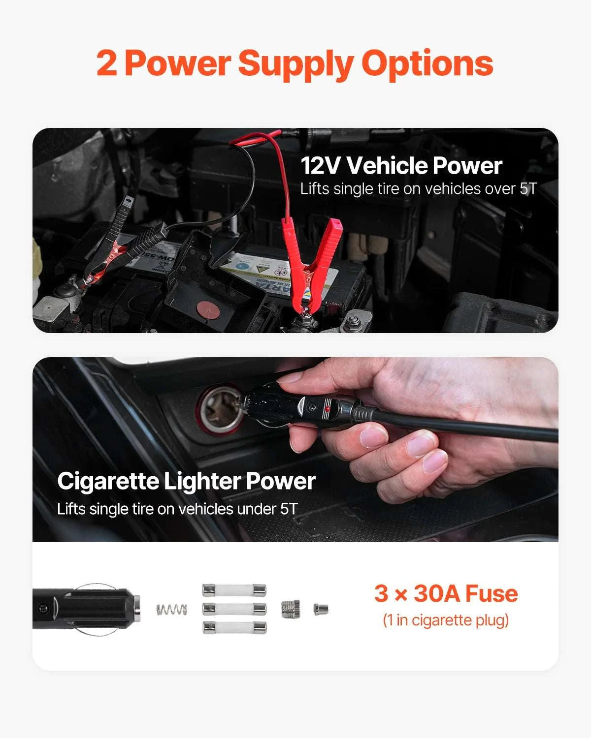 5T Electric Car Jack Kit with Impact Wrench, LED & Inflator-black / spain