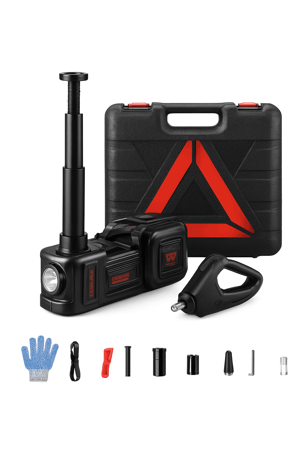 5T Electric Car Jack Kit with Impact Wrench, LED & Inflator-black / spain