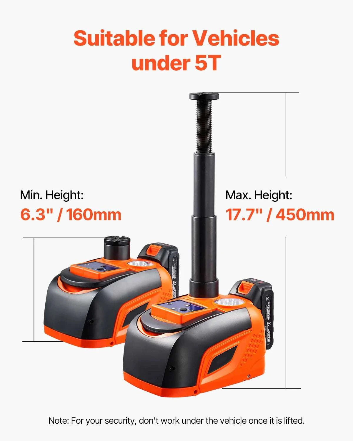 5T Electric Car Jack Kit with Impact Wrench, LED & Remote-5T / United States