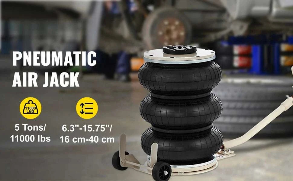 5T Pneumatic Car Jack 11000lbs Fast Lift Triple Airbag Jack-GERMANY