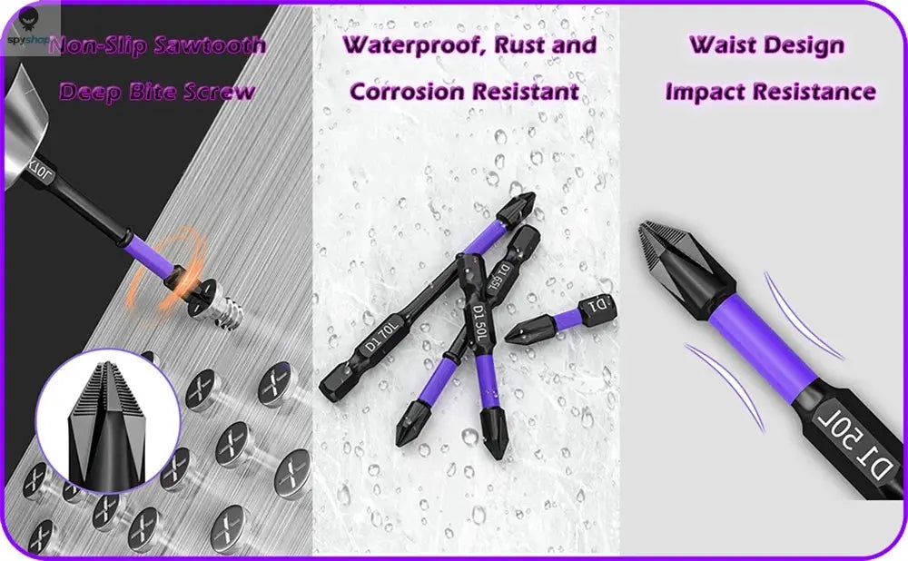 6/12 Pcs Magnetic Screwdriver Bits Non-slip Shockproof Phillips Impact Bits Hex Shank Alloy Steel Bits Suitable for Power Tools Spy-shop.com