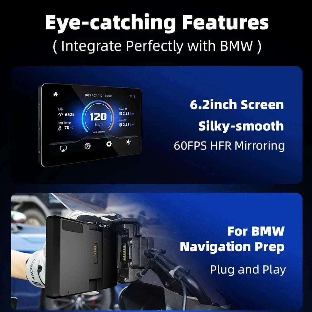 6.2" Motorcycle GPS with Wireless CarPlay & Android Auto for BMW-M13A Pro / China Mainland / None