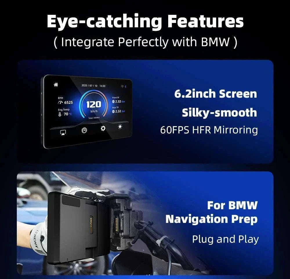 6.2" Motorcycle GPS with Wireless CarPlay & Android Auto for BMW-M13A Pro / China Mainland / None