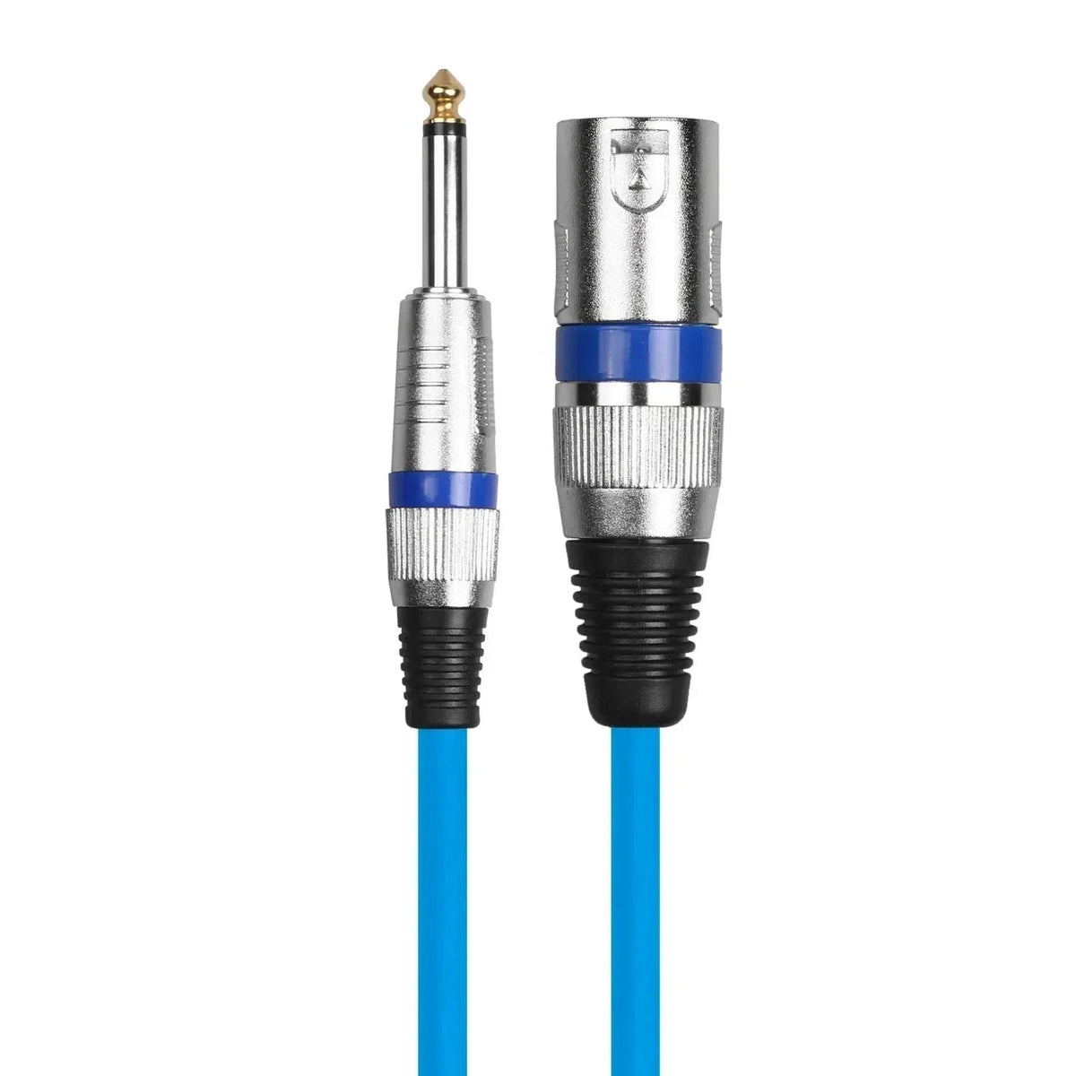6.35mm 1/4" TS to XLR Male Microphone Cable for Amp & Mixer-Blue-TS to XLR Male / 2m