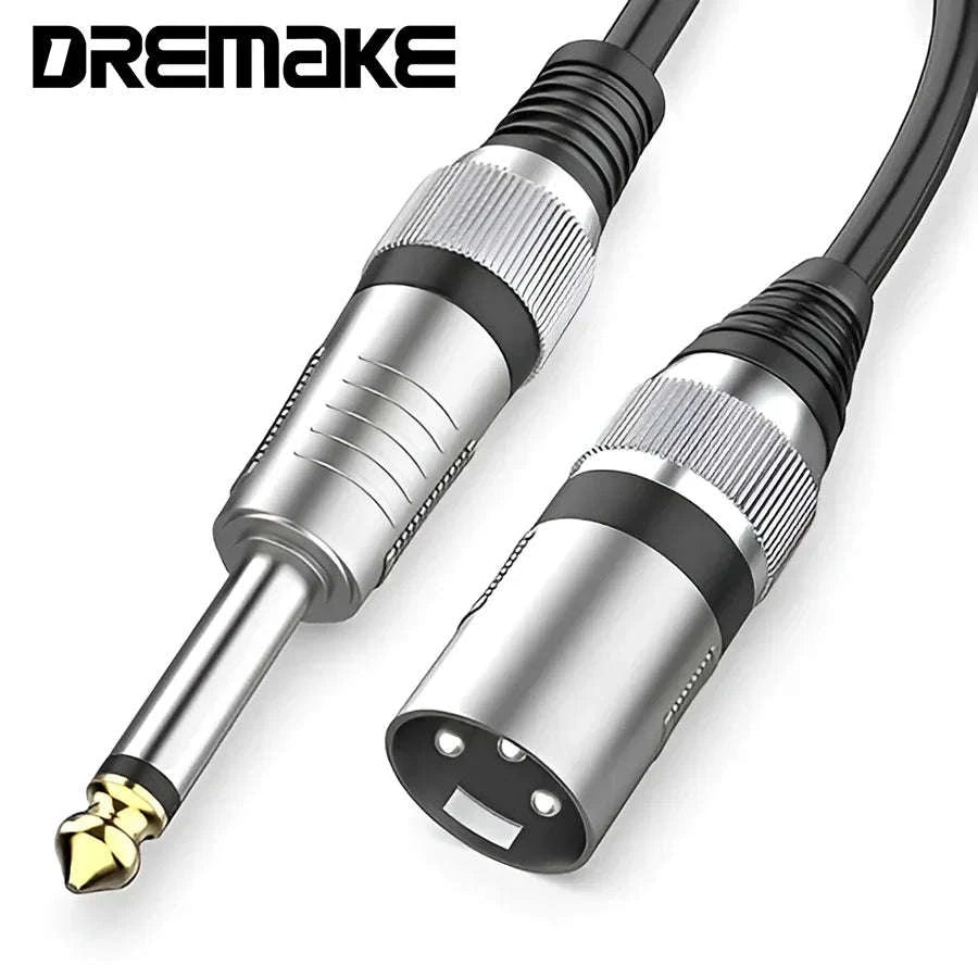 6.35mm 1/4" TS to XLR Male Microphone Cable for Amp & Mixer-Blue-TS to XLR Male / 2m