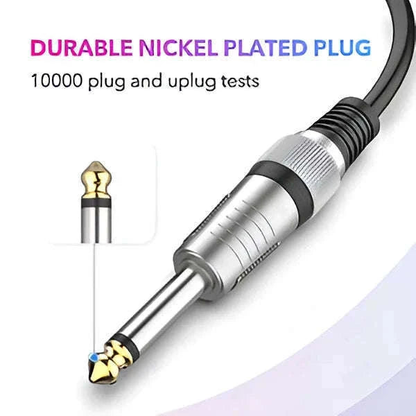 6.35mm 1/4" TS to XLR Male Microphone Cable for Amp & Mixer-Blue-TS to XLR Male / 2m