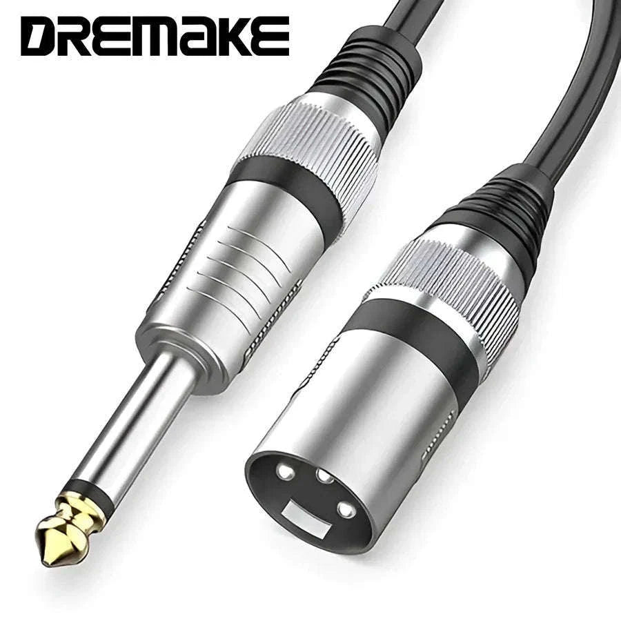 6.35mm 1/4" TS to XLR Male Microphone Cable for Amp & Mixer-Blue-TS to XLR Male / 2m