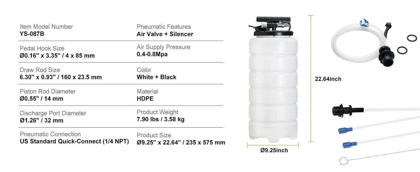 6.5L/15L Pneumatic Fluid Extractor Oil Change Pump Kit-15L / GERMANY