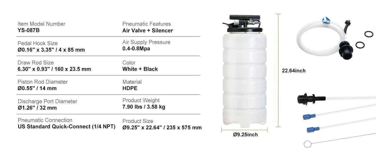 6.5L/15L Pneumatic Fluid Extractor Oil Change Pump Kit-15L / GERMANY